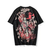 Men's Japanese-style Tattoo T-shirt Cherry Blossom Pattern Top