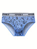 6pcs Men's Alphabets Cotton Briefs Underwear, Comfortable Medium Stretch Underwear Panties