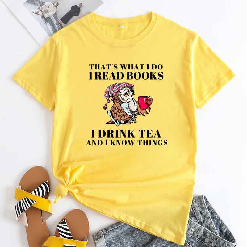 Women's Fashion Owl Letters Fashion Round Neck Short Sleeve