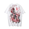 Men's Japanese-style Tattoo T-shirt Cherry Blossom Pattern Top