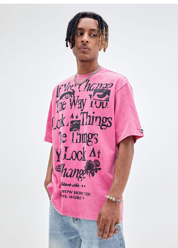 Retro Street Fashion Brand Men's Clothing Short Sleeve