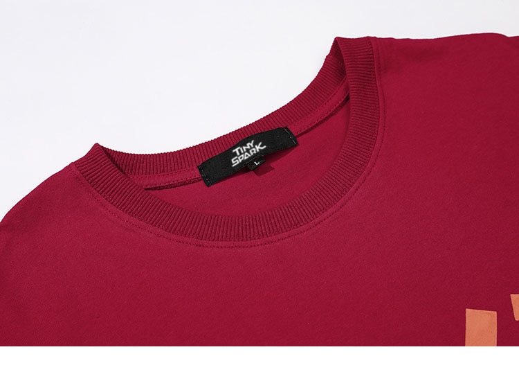 Japanese retro Harajuku style T-shirt men's short sleeve loose youth drop shoulder sleeves