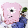 Women's Floral Printed Cotton Short-sleeved T-shirt Top
