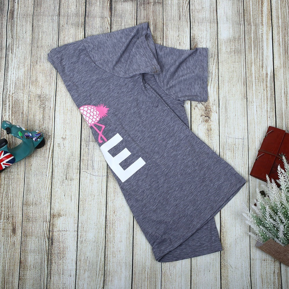 Love pineapple print gray short sleeve