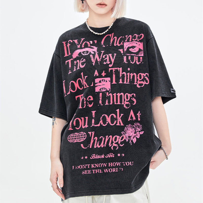 Retro Street Fashion Brand Men's Clothing Short Sleeve