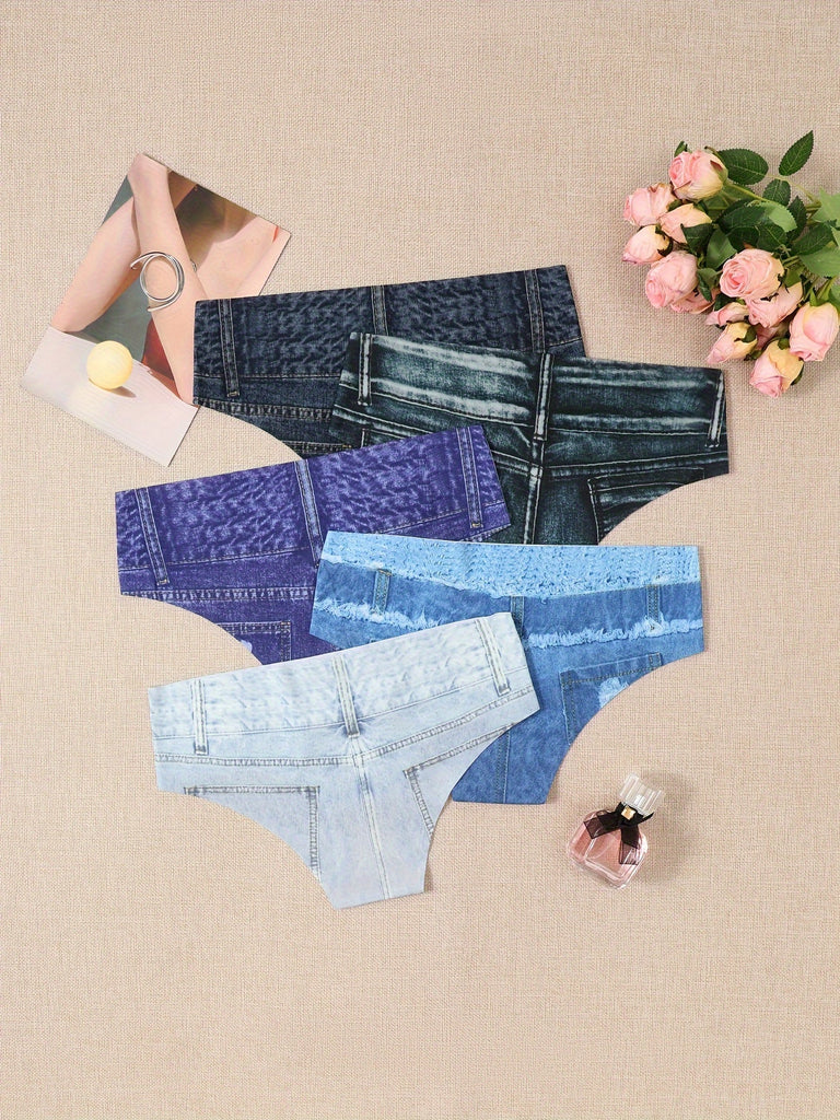 5pcs Comfy Chic Briefs - Soft, Breathable, Stretchy, Simple Design Intimates Panties for Women - Everyday Lingerie & Underwear Essentials