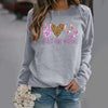 Pattern Printing Long-Sleeved Round Neck Sweater Women