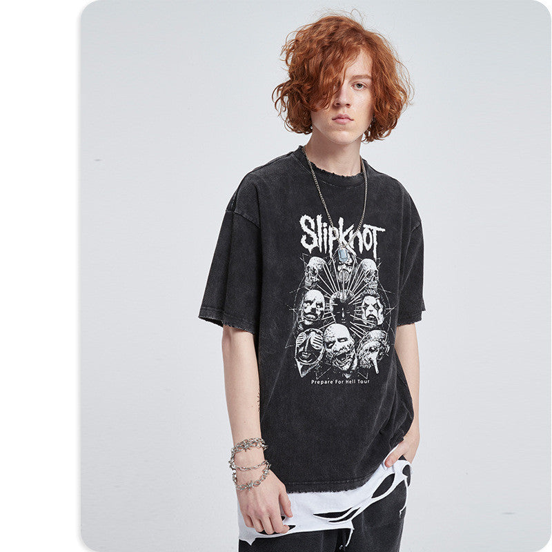 Diablo Retro Printed T-shirt High Street Short Sleeve