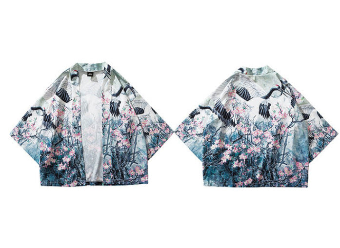 Tang Suit Robe Loose Three-quarter Sleeve Thin Shirt