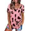 Spring And Summer New Hot Style Womens Leopard Print Plus Size Loose Casual T-Shirt