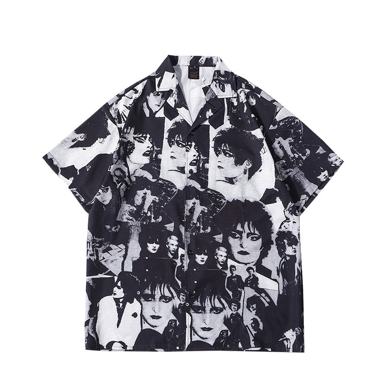 Retro Full Print Half Sleeve Shirt