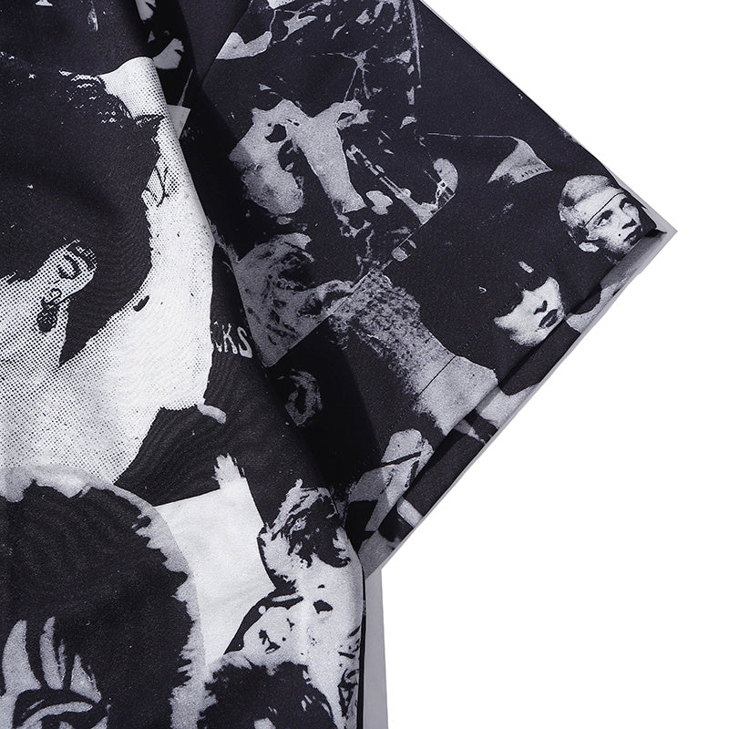 Retro Full Print Half Sleeve Shirt
