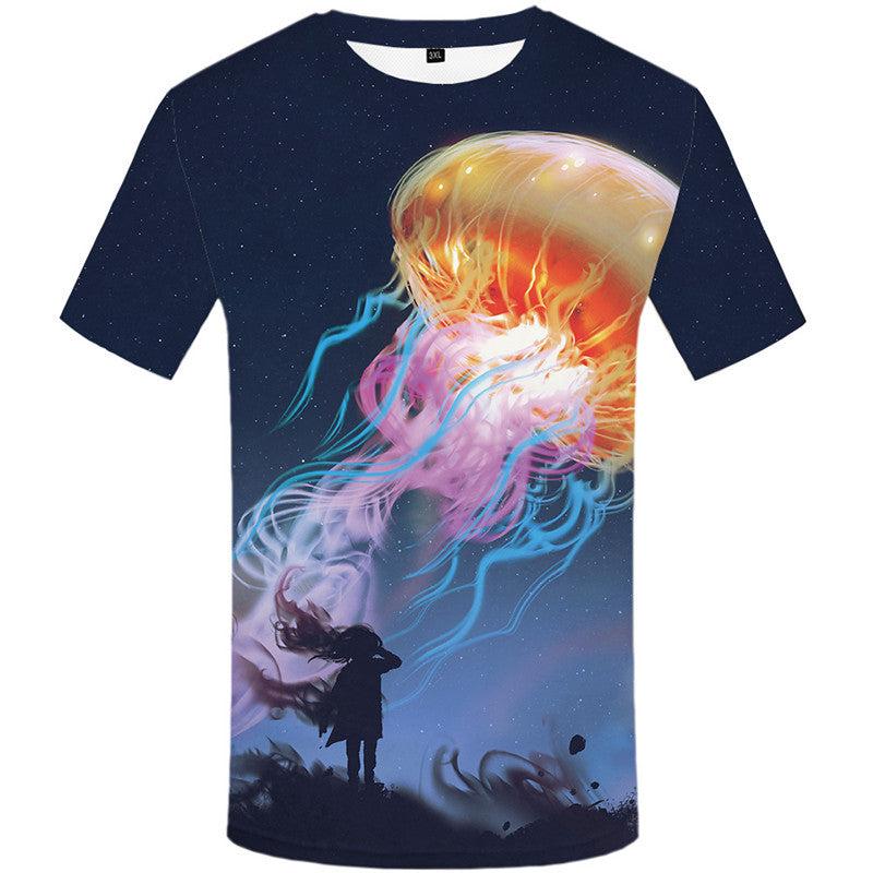 Printed T-shirt European And American Men's Round Neck Short Sleeve