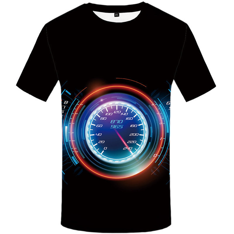 Printed T-shirt European And American Men's Round Neck Short Sleeve