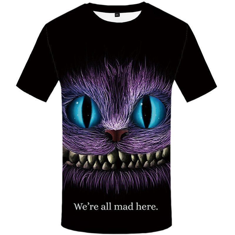 Printed T-shirt European And American Men's Round Neck Short Sleeve