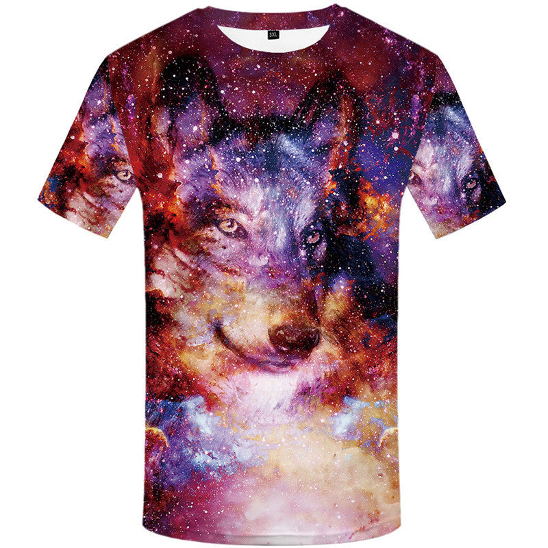 Printed T-shirt European And American Men's Round Neck Short Sleeve