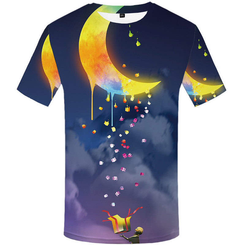 Printed T-shirt European And American Men's Round Neck Short Sleeve