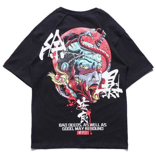 Harajuku Port Style Five-point Sleeve T-shirt
