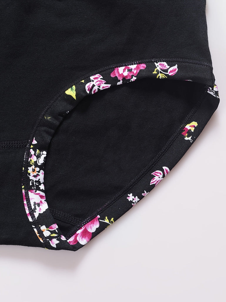 5 pieces of autumn and winter underwear high waist comfortable underwear thermal underwear Chinese flower underwear