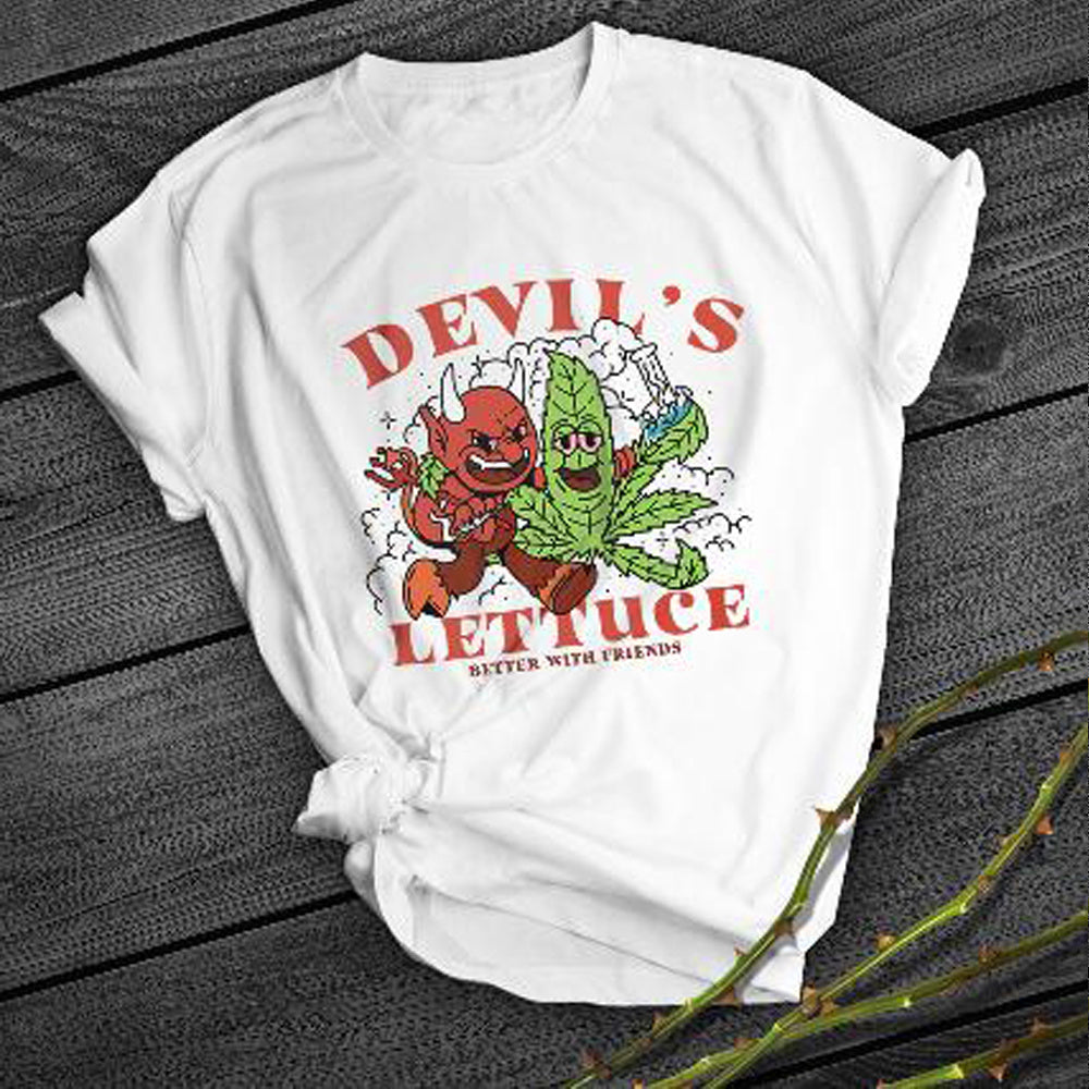Devil's Lettuce Print Short Shirt Fabric