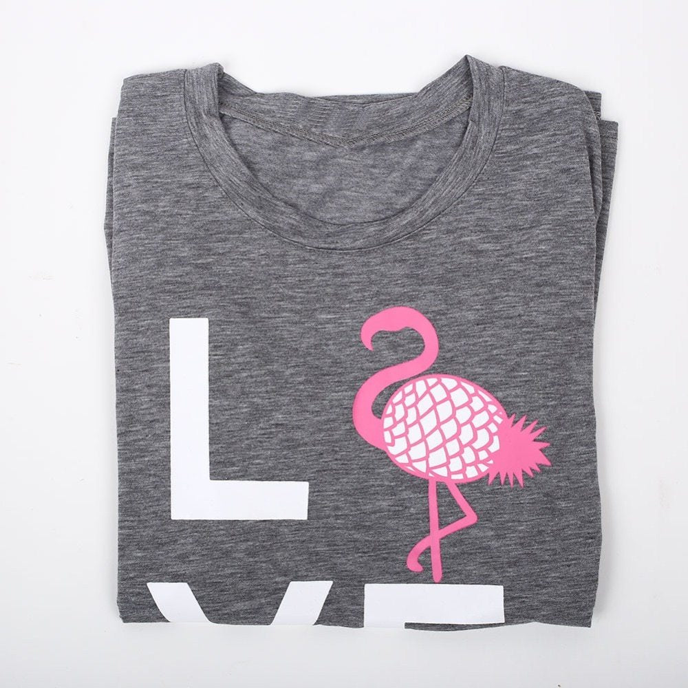 Love pineapple print gray short sleeve