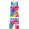 Peripheral 3D Color Printing Vest  Beach Pants Set