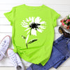 Women's Floral Printed Cotton Short-sleeved T-shirt Top