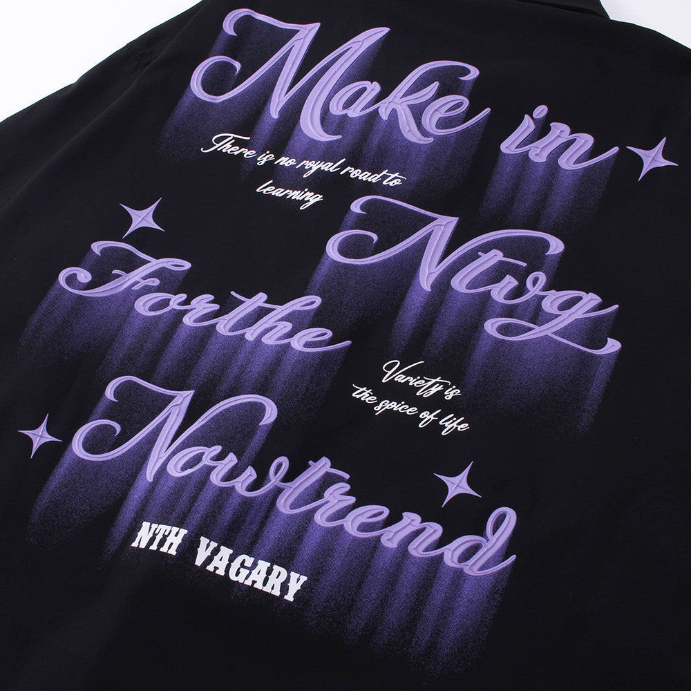 High Street Dark Letter Puff Print Short Sleeve