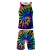 Peripheral 3D Color Printing Vest  Beach Pants Set