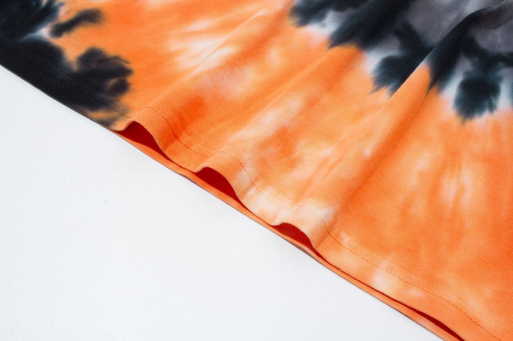 Fashion Printed T-shirt Hipster High Street Tie-dye Gradient Hip-hop Print Loose Short Sleeves