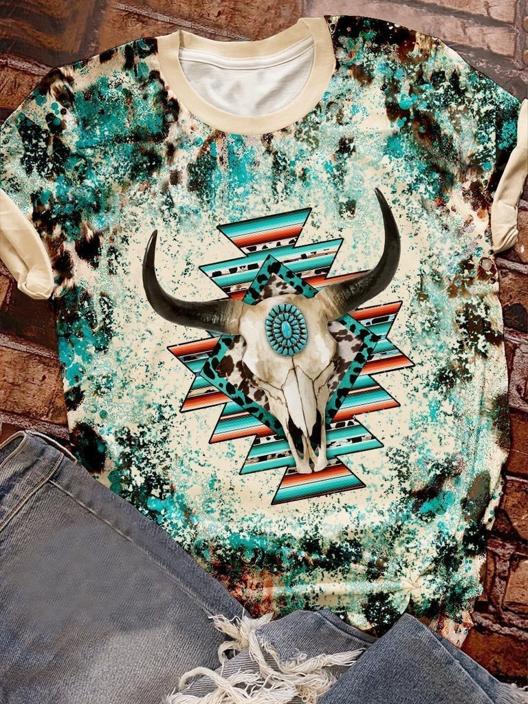 Casual 3D Printed T-Shirt  Round Neck Short Sleeves