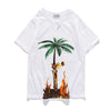 Flame print casual T-shirt