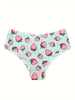 8 Pcs Seamless Fruit & Vegetables Print Briefs, Ultra-Comfy Stretchy Intimates Panties with Breathable Fabric for Women
