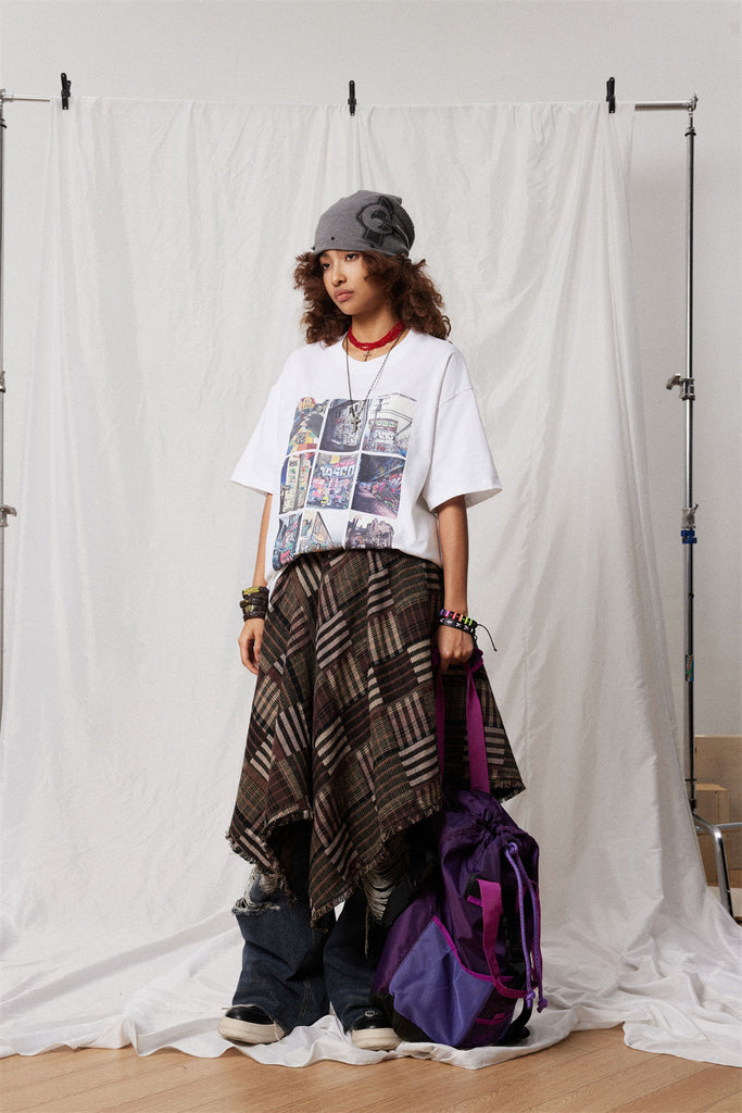 City Landscape Printed Short-sleeved T-shirt Men