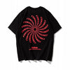 Trendy Round Neck Print Half-sleeve American Street Hip-hop Five-point Sleeve T-shirt
