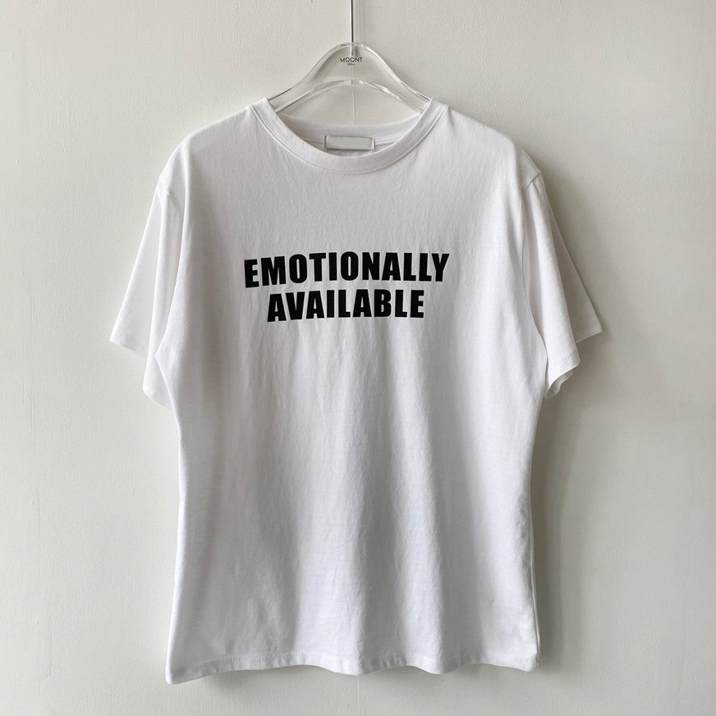 Simple Casual Round Neck Letter Printing Design Short Sleeves