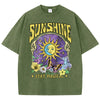 Sunshine Humor Sun Moon Flower Butterfly Casual T-shirt
