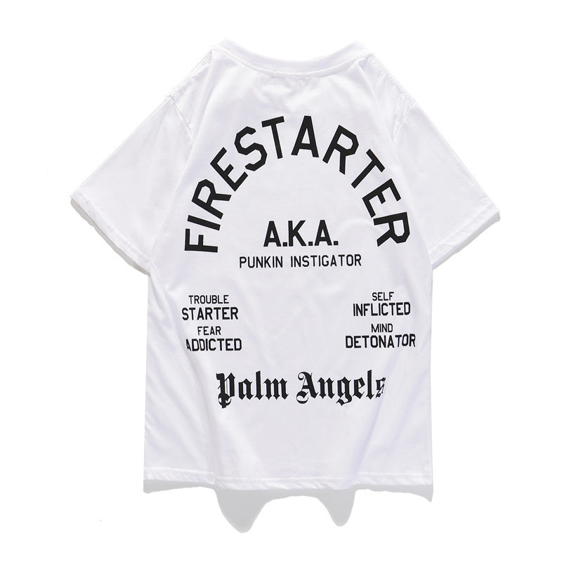 Flame print casual T-shirt