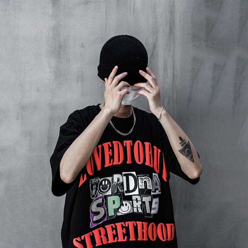 Men's Short-sleeved T-shirt Loose Casual Round Neck