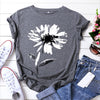 Women's Floral Printed Cotton Short-sleeved T-shirt Top