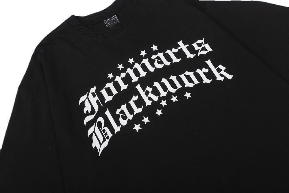 Summer High Street Tide Brand Loose Cotton Half-sleeve T-shirt