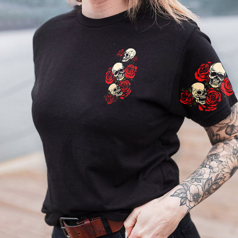 Women's Printed Street Style Short Sleeve Workout T-shirt Top