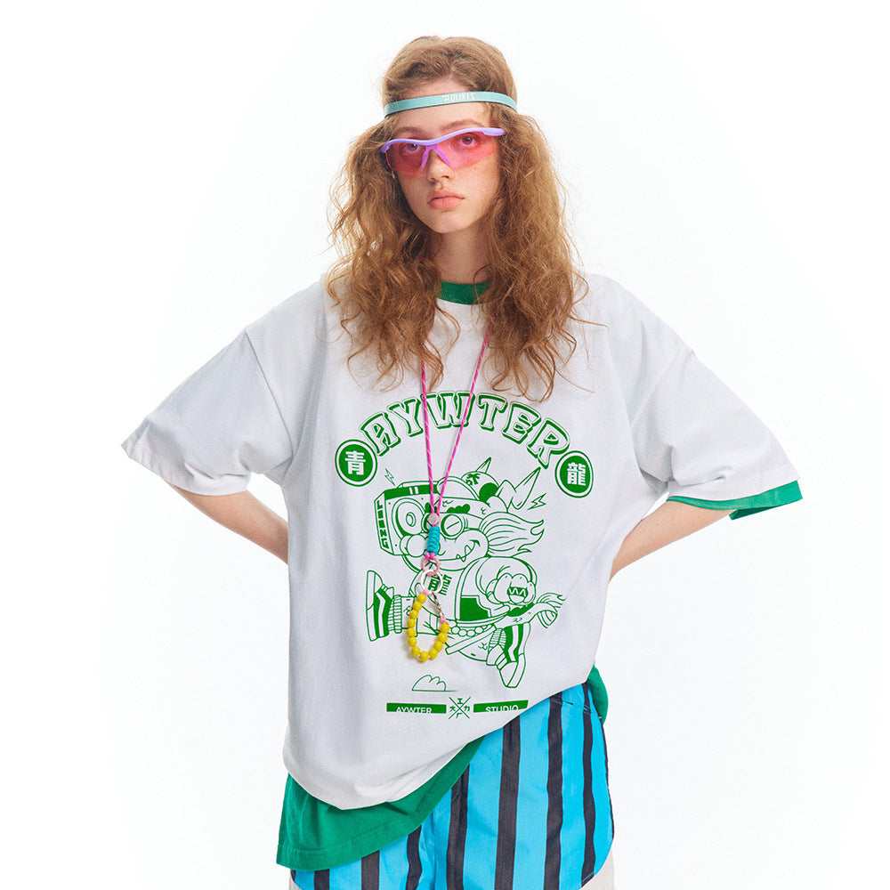 Blue Dragon Printed T-shirt For Men And Women