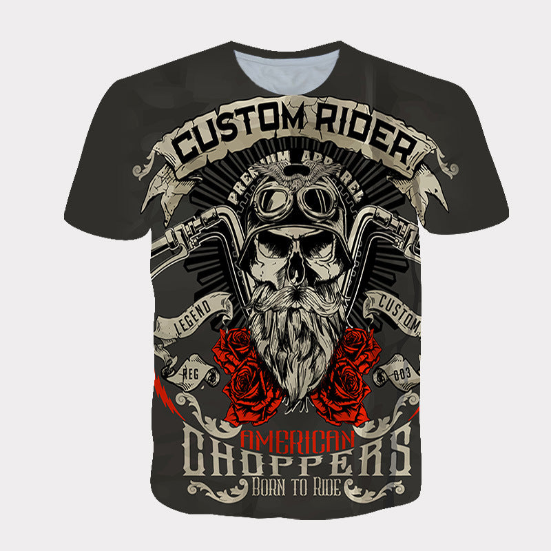 Men Printed Pullover Loose Short Sleeves