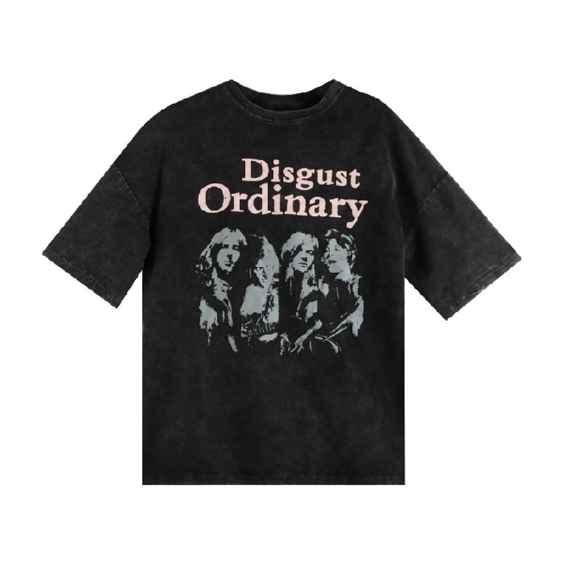 Fashion Retro Distressed Printed Women's Top