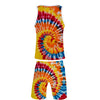 Peripheral 3D Color Printing Vest  Beach Pants Set