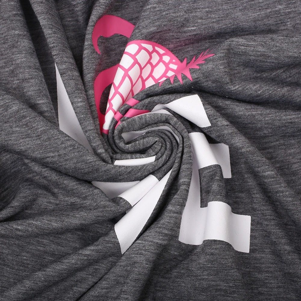 Love pineapple print gray short sleeve