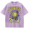 Sunshine Humor Sun Moon Flower Butterfly Casual T-shirt