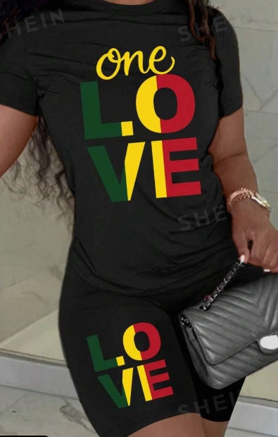 Slayr Casual LOVE Slogan Print Comfortable Lounge Set