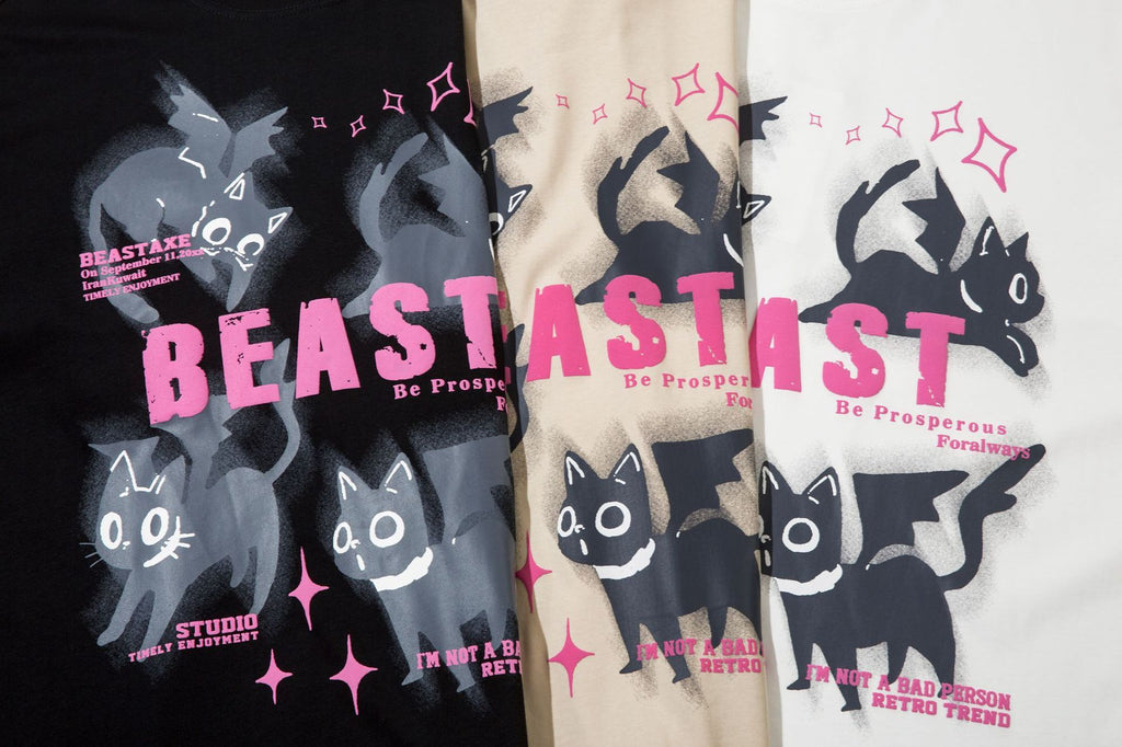 Kitten Men's Loose Casual Short-sleeved Top